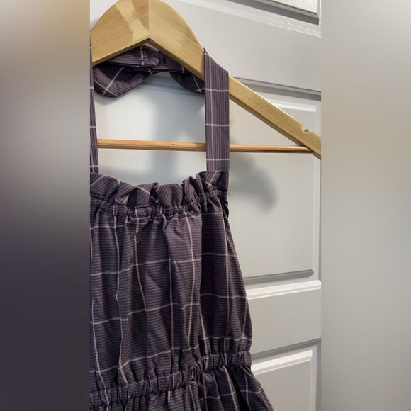NWOT Girls Gingham Dusty Periwinkle halter dress. - Picture 4 of 10